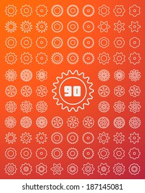 Simple Line Gears Icons Set included 90 Vector Elements