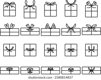 A simple line of gift box doodle style
