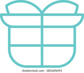 simple line gift box icon illustration