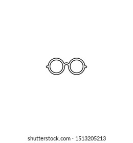 simple line glasses logo icon design
