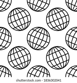 Einfache Line-Globus-Symbol auf weißem Hintergrund