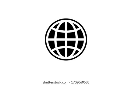 Simple line globe icon,World globe vector icon