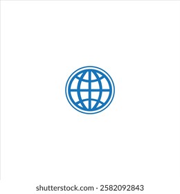 Simple line globe icon,World globe vector 