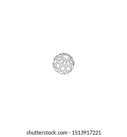 simple line globe logo icon design
