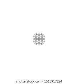 simple line globe logo icon design