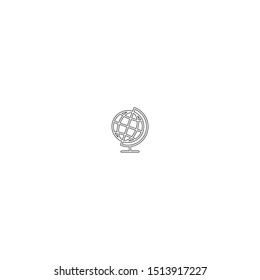simple line globe logo icon design
