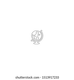 simple line globe logo icon design