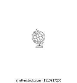 simple line globe logo icon design