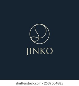 Simple line globe logo vector. Round line symbolizes balance logo identity.
