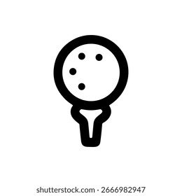 Simples linha bola de golfe na árvore ícone do esporte