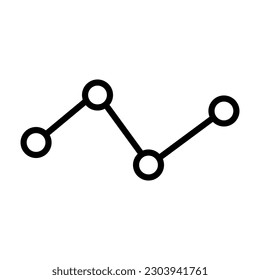 Simple line graph. Line chart. Vector.