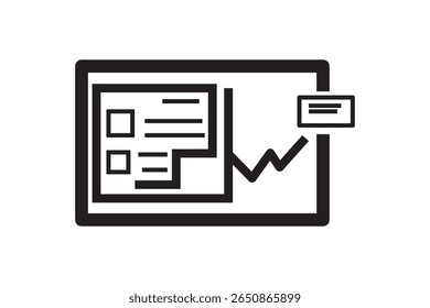 simple line graph icon for data, analytics, and growth trend