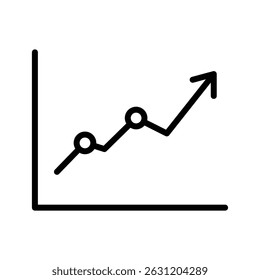 A simple line graph illustrating upward growth.  Represents progress and success.
