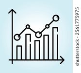 A simple line graph showing upward trend, symbolizing growth and success in business, finance, or market analysis.