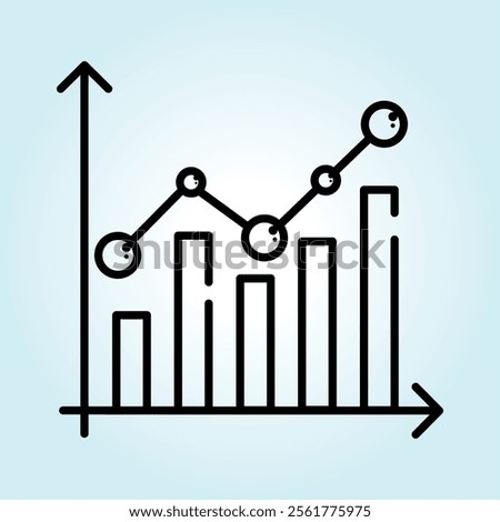 A simple line graph showing upward trend, symbolizing growth and success in business, finance, or market analysis.