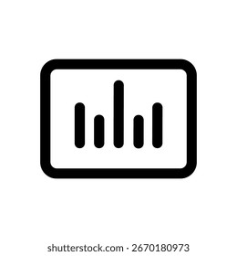 Simple Line Graph Statistic Symbol Inside Rounded Rectangle Shape Icon