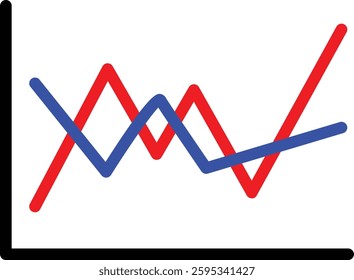 Simple Line Graph Vector llustration