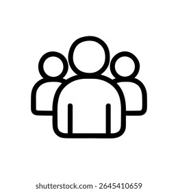 Simple Line Group of People Circle Head Business Team Icon