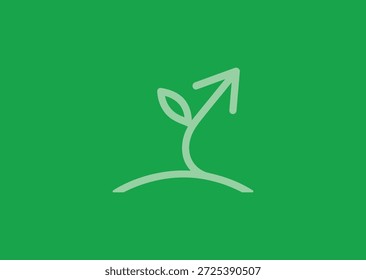 Logotipo de seta de crescimento de linha simples para negócios, finanças ou temas de sucesso.