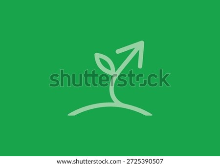 Simple line growth arrow logo for business, finance, or success themes.