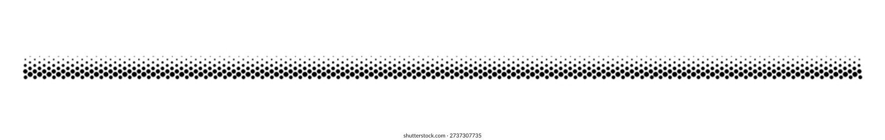 Simple Line with Halftone Gradient Pattern. Vector Horizontal Line with Dotted Gradation. Retro Pop Art Black and White Abstract Seamless Texture.