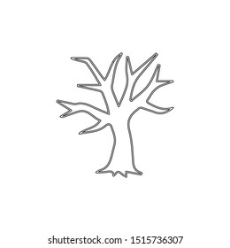 simple line halloween tree logo icon design