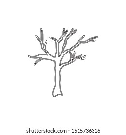 simple line halloween tree logo icon design