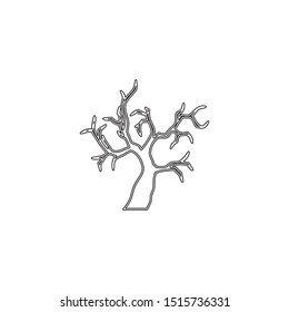 simple line halloween tree logo icon design