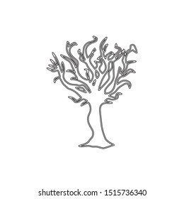 simple line halloween tree logo icon design