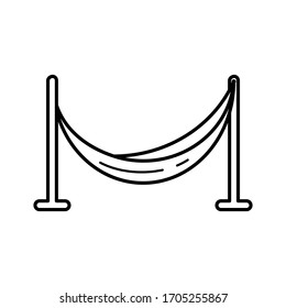 Einfache Hängematte, Symbol einzeln auf weißem Hintergrund. Entspannen Sie sich und machen Sie Spaß. Indoor-Schaukel. Sonnenbaden. Vektorillustration-Illustration für Webdesign.