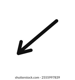 Simple line hand drawn black arrow