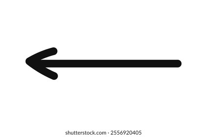 Simple line hand drawn black arrow. Vector illustration