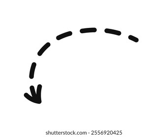 Simple line hand drawn black arrow. Vector illustration