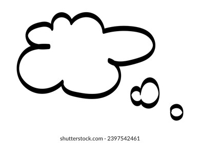 Línea simple, icono dibujado a mano de una burbuja de voz aislada en un fondo transparente. Ilustración del vector