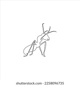 Simple line hand drawn small ant
