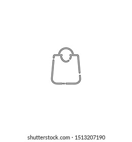 simple line handbag logo icon design