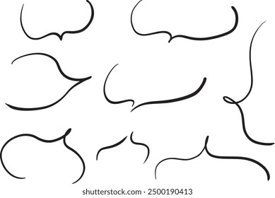 Línea simple dibujado a mano Speech Bubble Set Vector