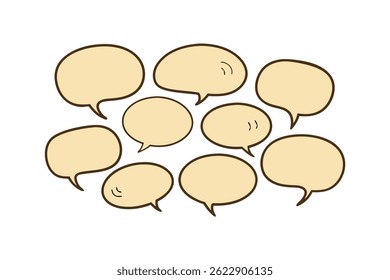 Simple Line Handwritten Speech Bubble Set Vector Art for Stickers, Comics, and Design