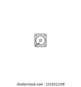 simple line hard drive logo icon design