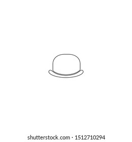 simple line hat logo icon design with white background