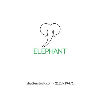 simple line head elephant logo