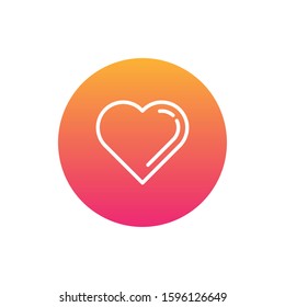 Simple line heart icon design vector with rounded gradient background