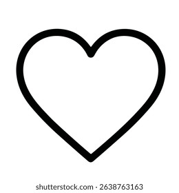 Simple Line Heart Shape Minimalist Icon Symbol Graphic Element