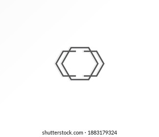 simple line hexagon icon design template