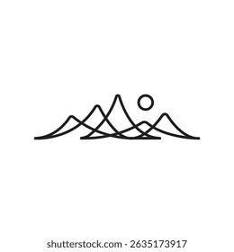Línea simple de Vector de logotipo de alta montaña