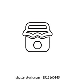 simple line honey bottle logo icon design