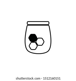 simple line honey bottle logo icon design