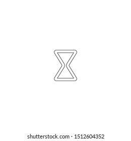 simple line hourglass logo icon design