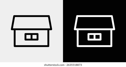 Simple line house icon for your business or website