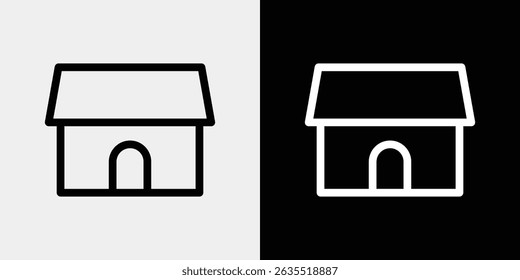 Simple line house icon for your business or website